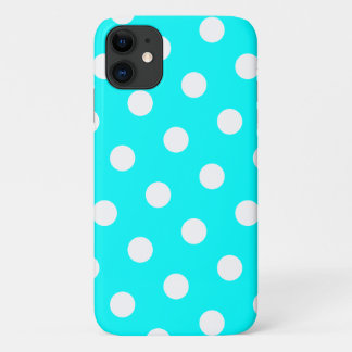 Aqua and White Polka Dot Pattern Case-Mate iPhone Case