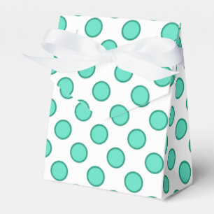 Aqua and white polka dots favour box