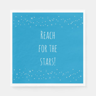 Aqua and White Stars Napkin
