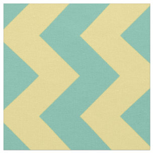 Aqua and Yellow Chevron Stripe Fabric