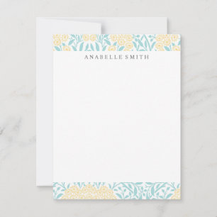 Aqua and Yellow Floral Damask Pattern