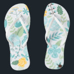Aqua and Yellow Floral Jandals<br><div class="desc">Delicate and sweet floral illustration perfect for spring,  summer,  as well as for bride,  bridesmaids,  mother of the bride,  mother of the groom,  maid of honour,  flower girl gifts,  and more!</div>