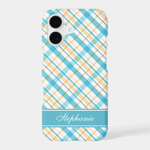 Aqua and Yellow Plaid Pattern