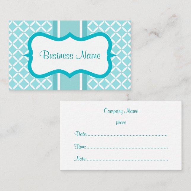 Aqua Appointment Business Card (Front/Back)