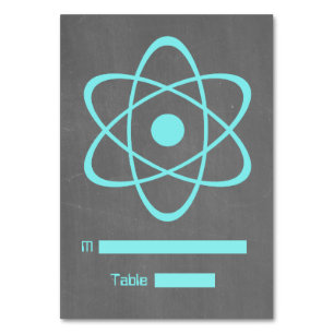 Aqua Atomic Chalkboard Place Card