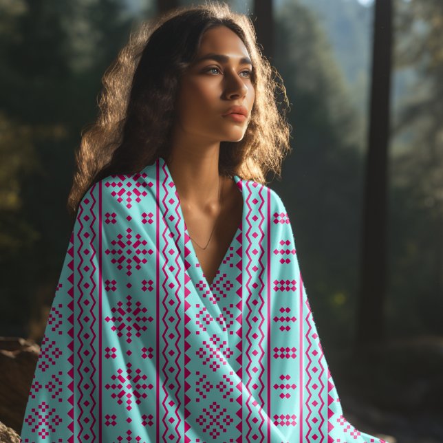 aqua aztec pattern  beach towel (Creator Uploaded)