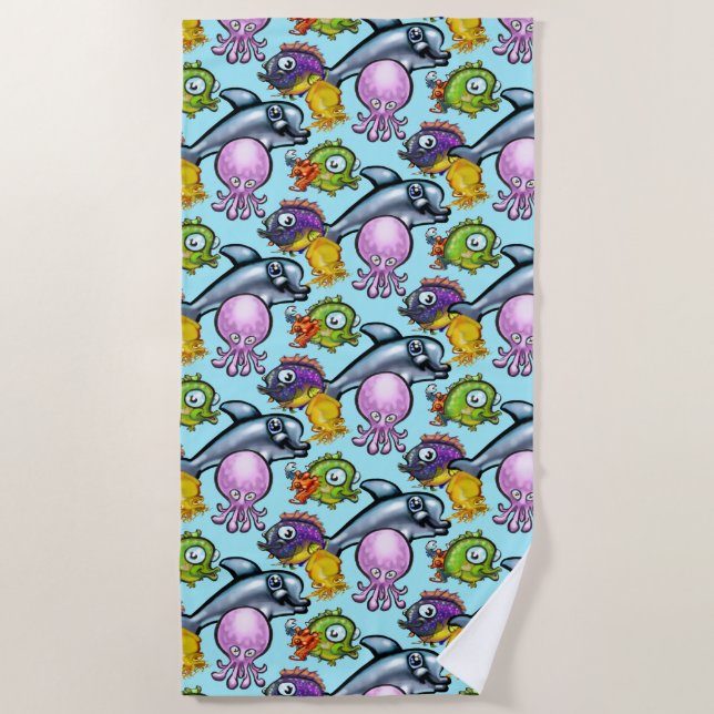 Aqua Babies Beach Towel (Front)