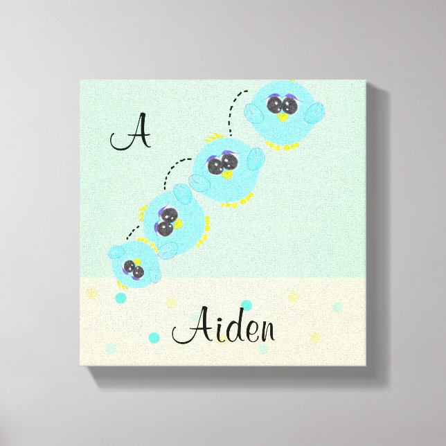 Aqua Baby Bird Canvas Print (Front)
