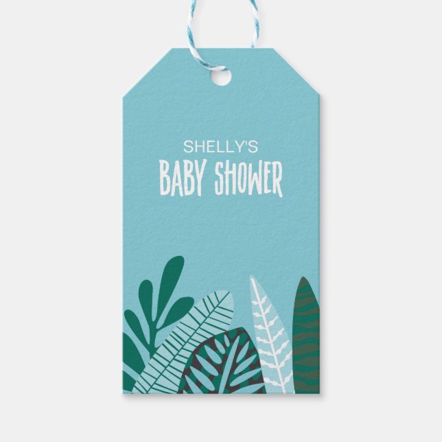 Aqua Baby On Board Baby Shower Favour Tag (Front)