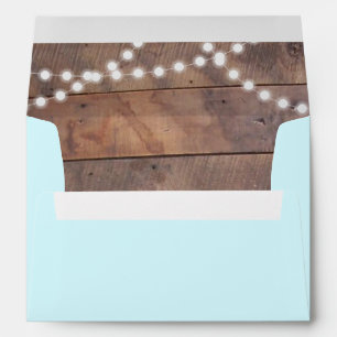 Aqua Barnwood Lights Personalised Envelopes