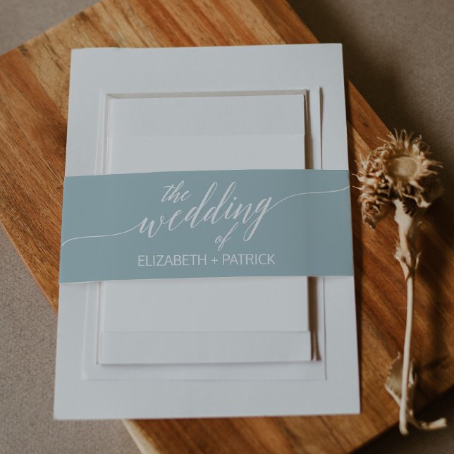 Aqua Beach Coordinate Wedding Invitation Belly Band (Creator Uploaded)