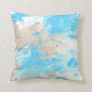 Aqua Beige Abstract Cushion