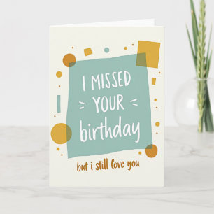 Aqua Belated Birthday Card