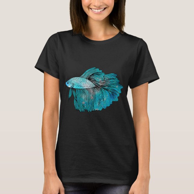 Aqua Betta Fish T-Shirt (Front)