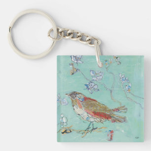Aqua Bird Key Ring