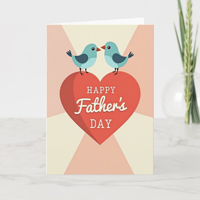 Aqua Birds Fathers Day Card (Front)