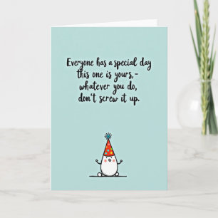 Aqua Birthday Humour Card