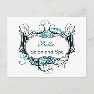 aqua black and white Chic Business Thank You Cards