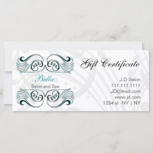 aqua ,black and white Chic Gift Certificates