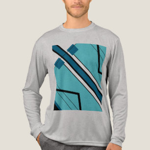 Aqua Black Bold Stripe MCM-inspired Abstract Tri-Blend Shirt