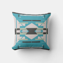 Aqua Black Off-White Symmetrical Southwest Look Th