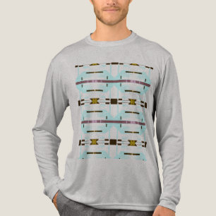Aqua Black Plum Yellow Southwest-inspired Abstract Tri-Blend Shirt