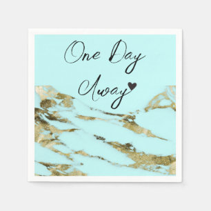 Aqua Blue Abstract One day Away Rehearsal Dinner  Napkin