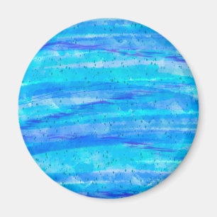 Aqua Blue Abstract Waves  Magnet