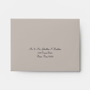 Aqua Blue and Taupe Wedding RSVP Envelope