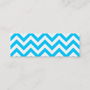 Aqua Blue and White Zig Zags Mini Business Card