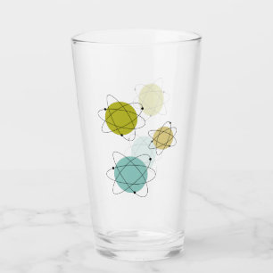 Aqua Blue and Yellow Atomic Mid Century Glass