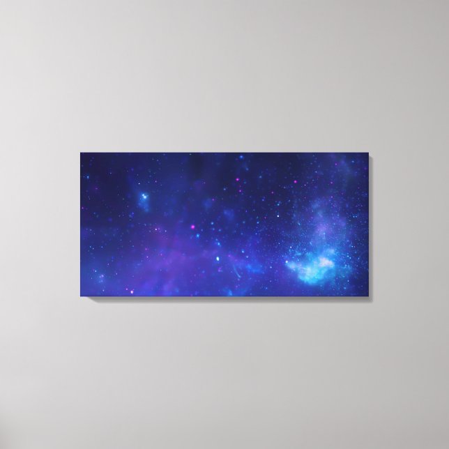 Aqua Blue Celestial Milky Way Galactic Centre Canvas Print (Front)