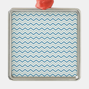 Aqua Blue Chevron Pattern Metal Tree Decoration