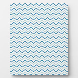 Aqua Blue Chevron Pattern Plaque
