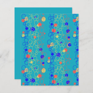 Aqua Blue Coral Lime Green Circle Scrapbook Paper