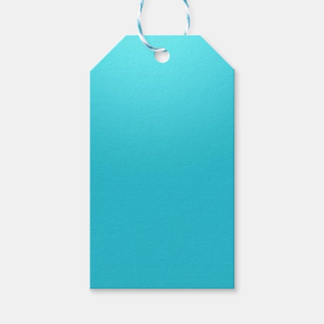 Aqua Blue Custom Gift Tag (Front)