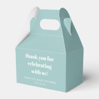 Aqua Blue Cute Custom Baby Shower Thank You