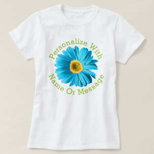 Aqua Blue Daisy Flower T-Shirt