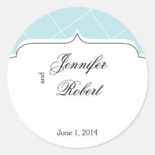 Aqua Blue Diamond Scallop Envelope Seal