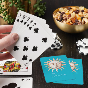Aqua Blue dream Sicilian sun Playing Cards