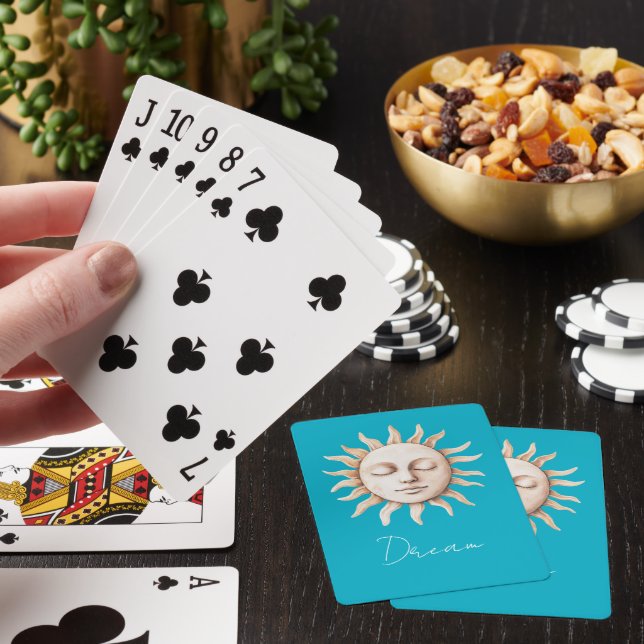 Aqua Blue dream Sicilian sun Playing Cards (In Situ)