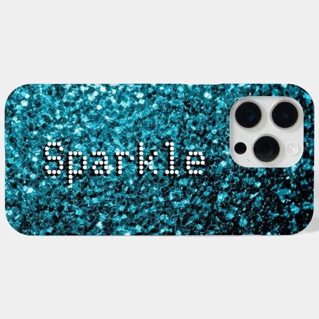 Aqua blue faux glitters sparkles Your text Case-Mate iPhone Case (Back (Horizontal))