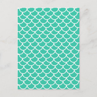 Aqua Blue Fish scale pattern Postcard