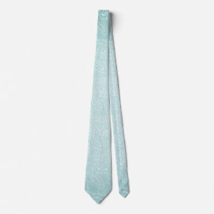 Aqua Blue Fleur Damask Neck Tie