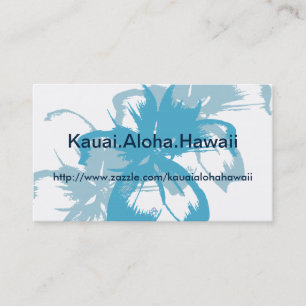 Aqua Blue Floral Business Card