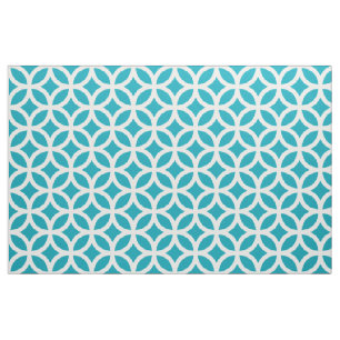 Aqua Blue Geometric Pattern Fabric