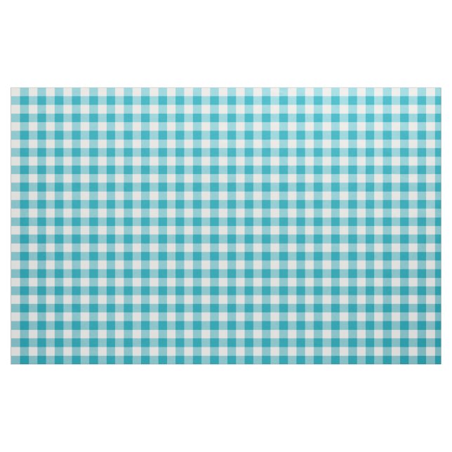 Aqua Blue Gingham Pattern Fabric (Fat Quarter)