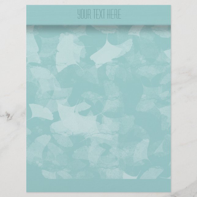 Aqua Blue Gingko Leaves Flyer (Front)