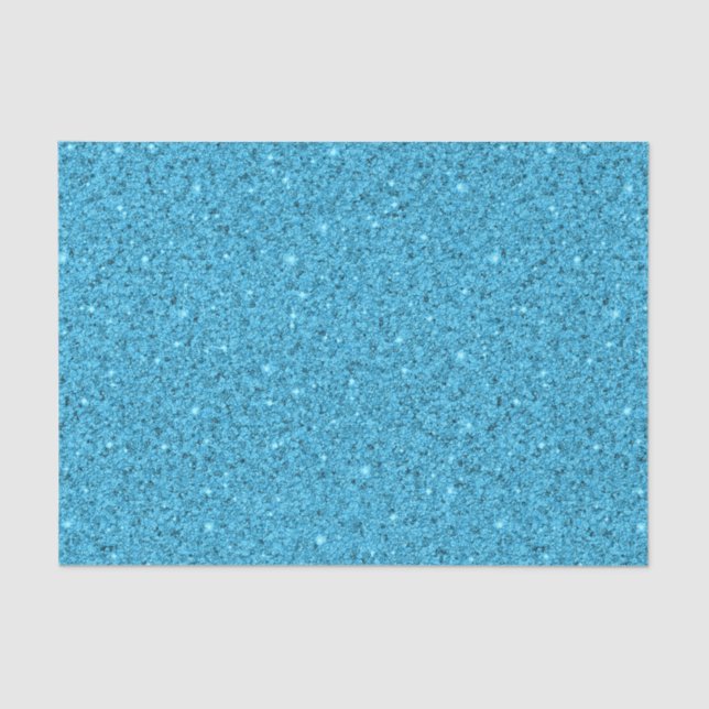 Aqua Blue Glittery Crushed Sea Glass  Tissue Paper (Front)