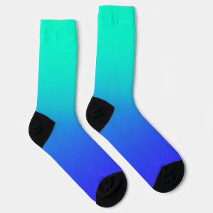 Aqua Blue Gradient Crew Socks